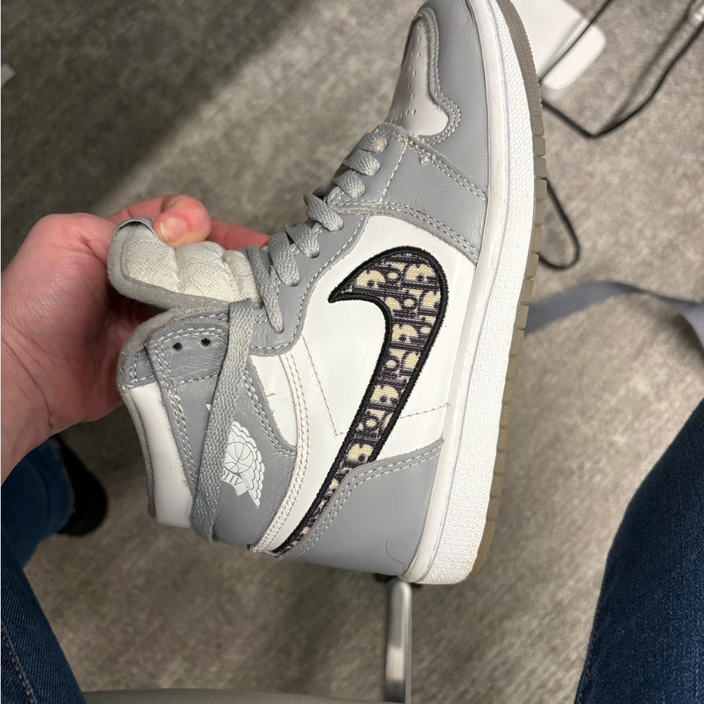Jordan Gray and White Women's Sneakers